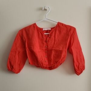 Zara Girls 100% Linen Crop Top